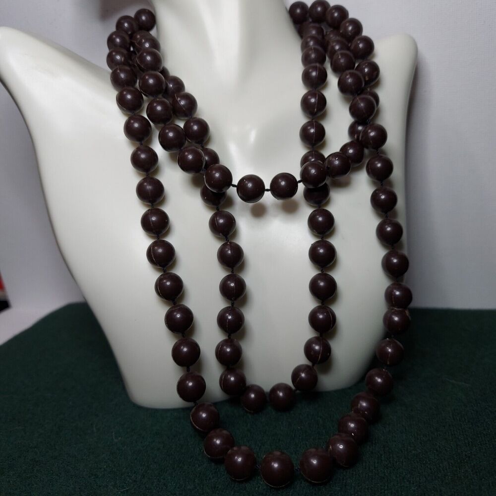 Dark Brown beaded Necklace 50"